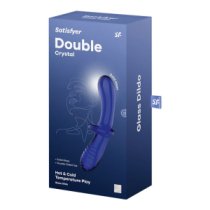 Stiklinis dildo „Double Crystal“ - Satisfyer