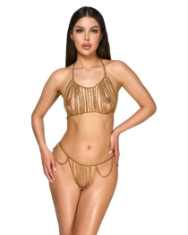 Liemenėlės ir kelnaičių rinkinys „Chain Bikini“ - Cottelli Collection