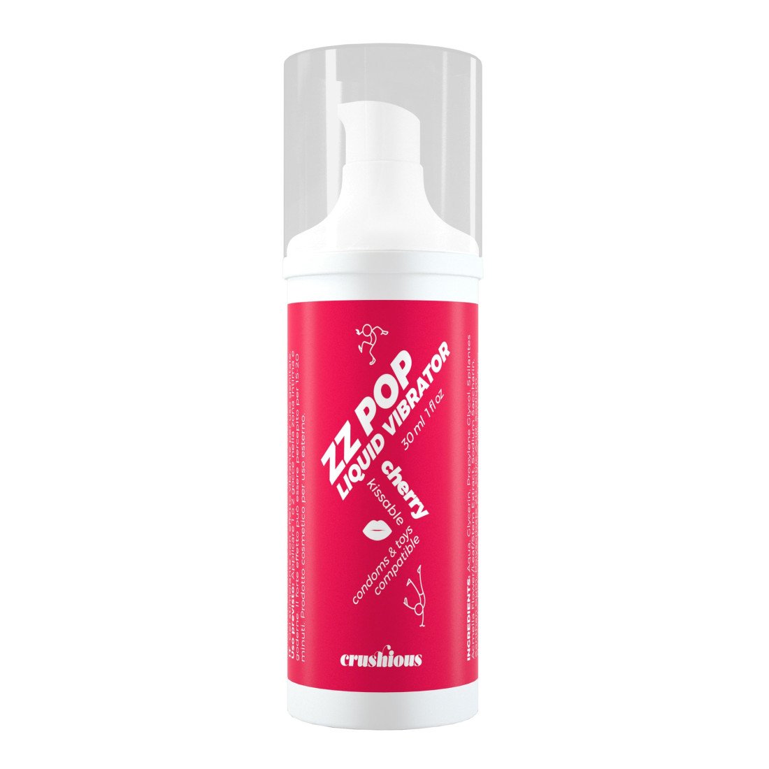 Stimuliuojantis gelis „ZZ Pop Liquid Vibrator Cherry“, 30 ml - Crushious