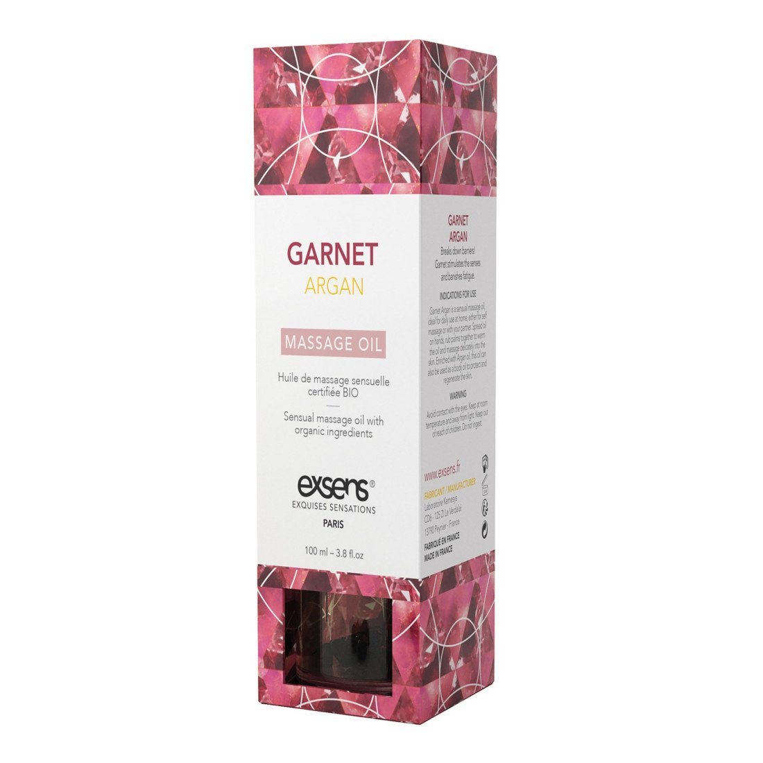 Masažo aliejus „Garnet Argan“, 100 ml - Exsens