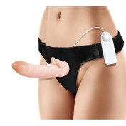 Vibruojantis tuščiaviduris strap-on dildo „Hybee“