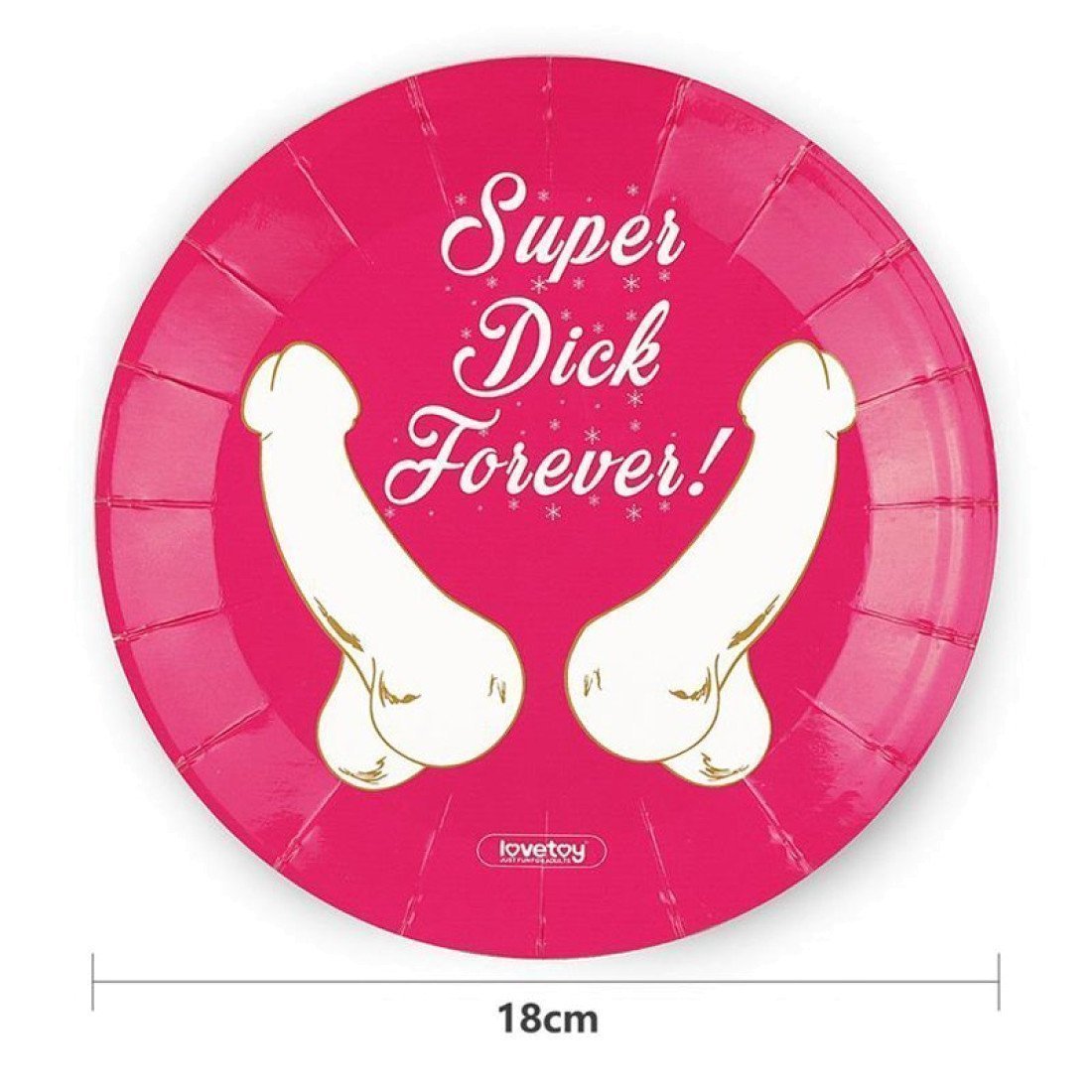 Vienkartinės lėkštės „Super Dick Forever“, 6 vnt. - Love Toy