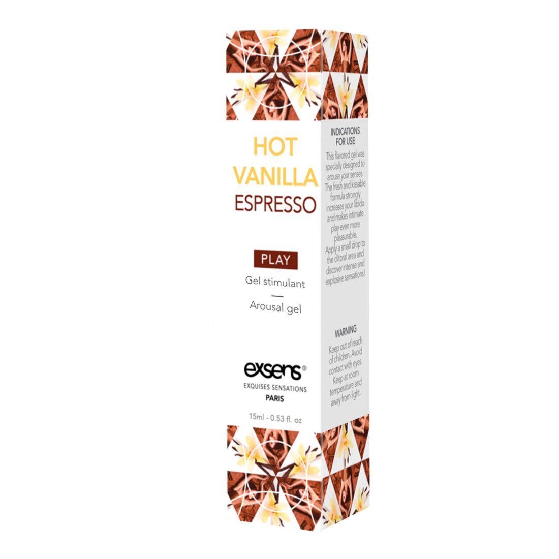 Stimuliuojantis gelis „Hot Vanilla Espresso“, 15 ml - Exsens