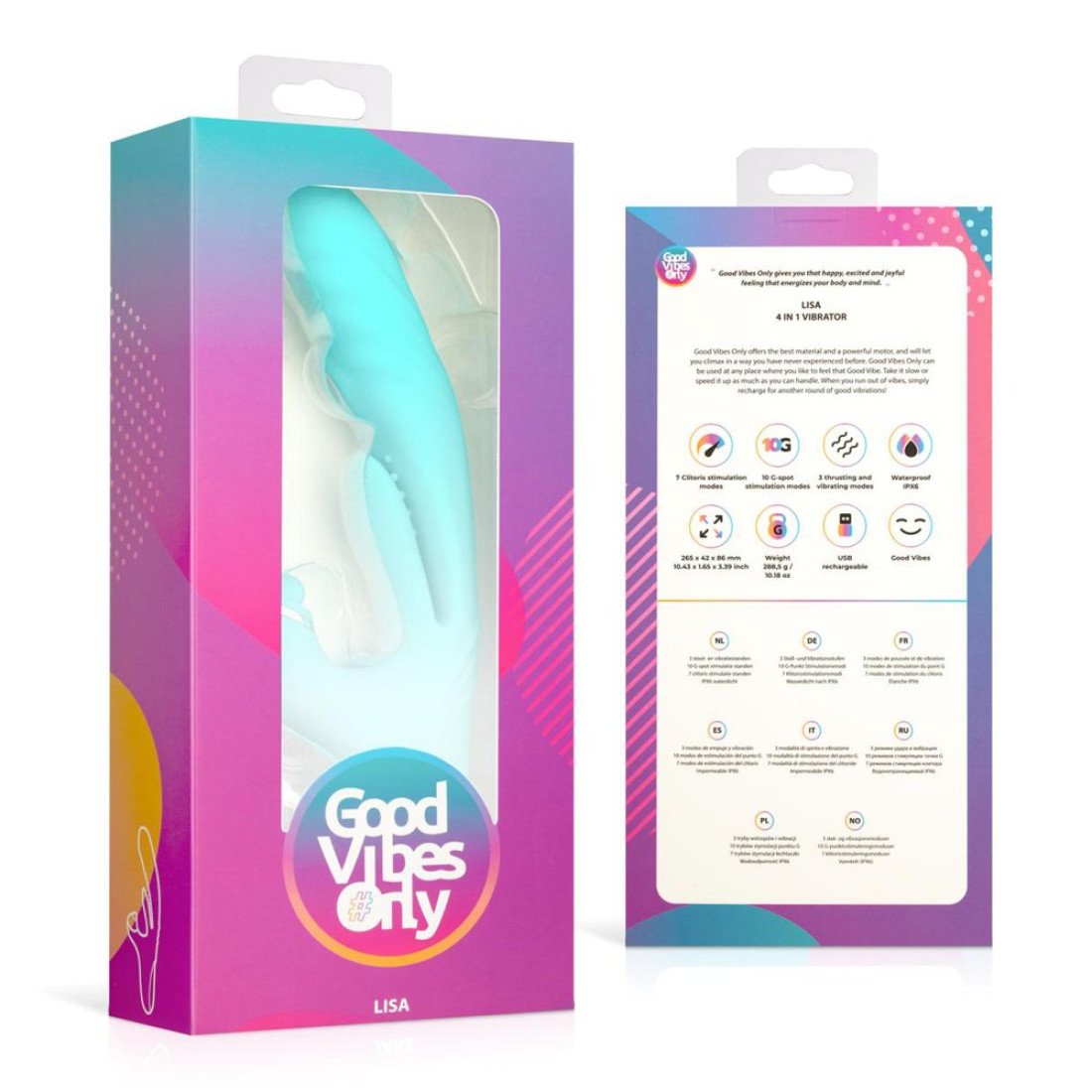 Automatinis vibratorius kiškutis „Lisa“ - Good Vibes Only