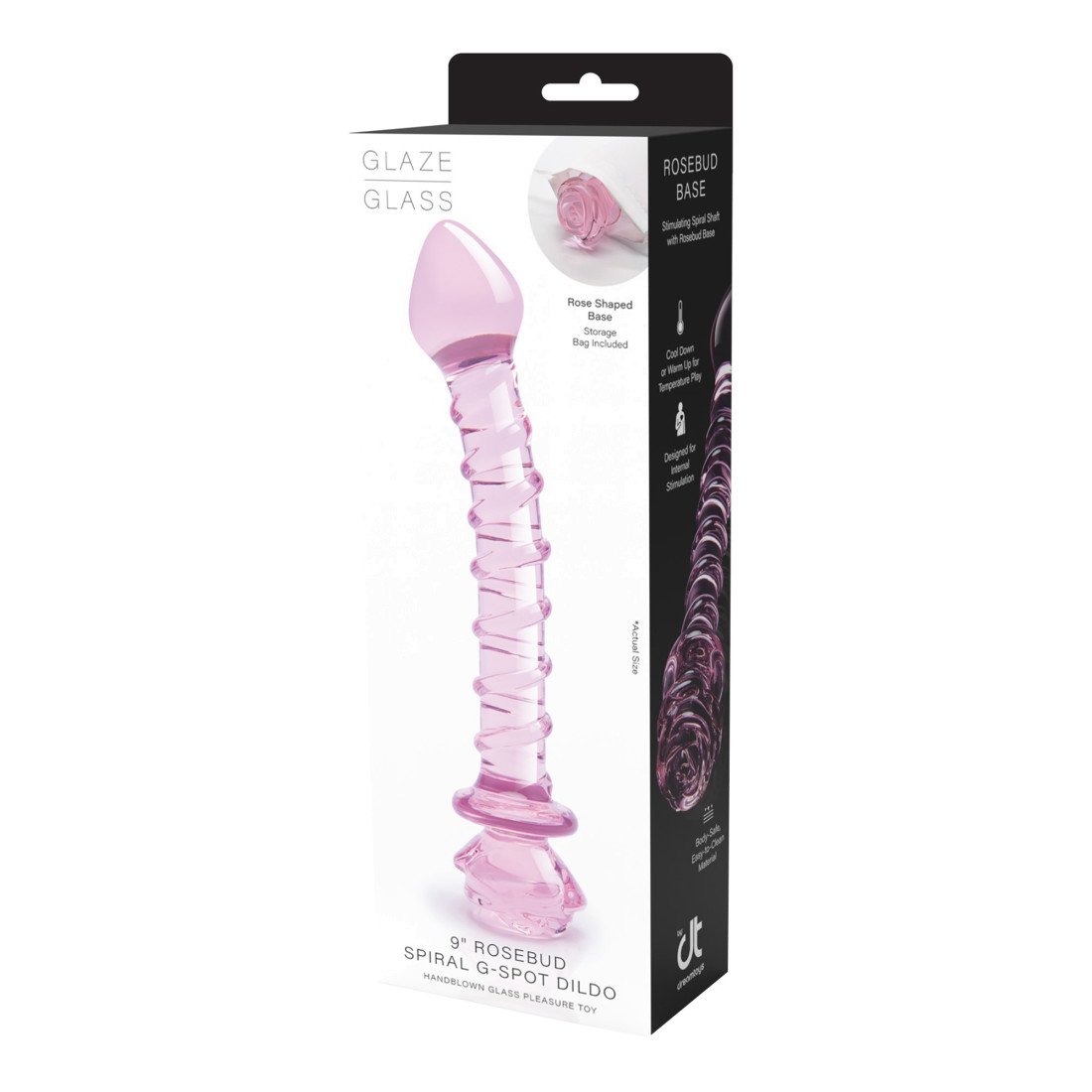 Stiklinis G taško dildo „Glaze Rosebud Spiral Dildo“ - Dream Toys