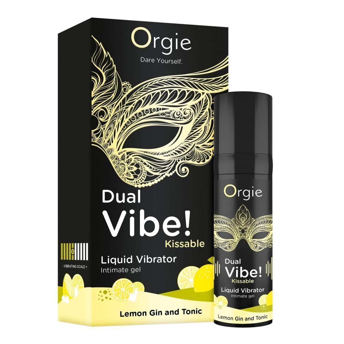 Stimuliuojantis gelis „Dual Vibe! Lemon Gin and Tonic“, 15 ml - Orgie