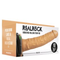Vibruojantis tuščiaviduris strap-on dildo „Hollow Strap-on Nr.10“ - RealRock