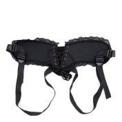 Strap-on diržas „Lace Edge Strap-on with Silicone Ring“