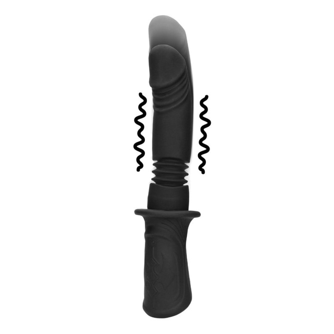 Automatinis vibratorius „Handheld Silicone Vibrating and Thrusting Dildo“ - Ouch!