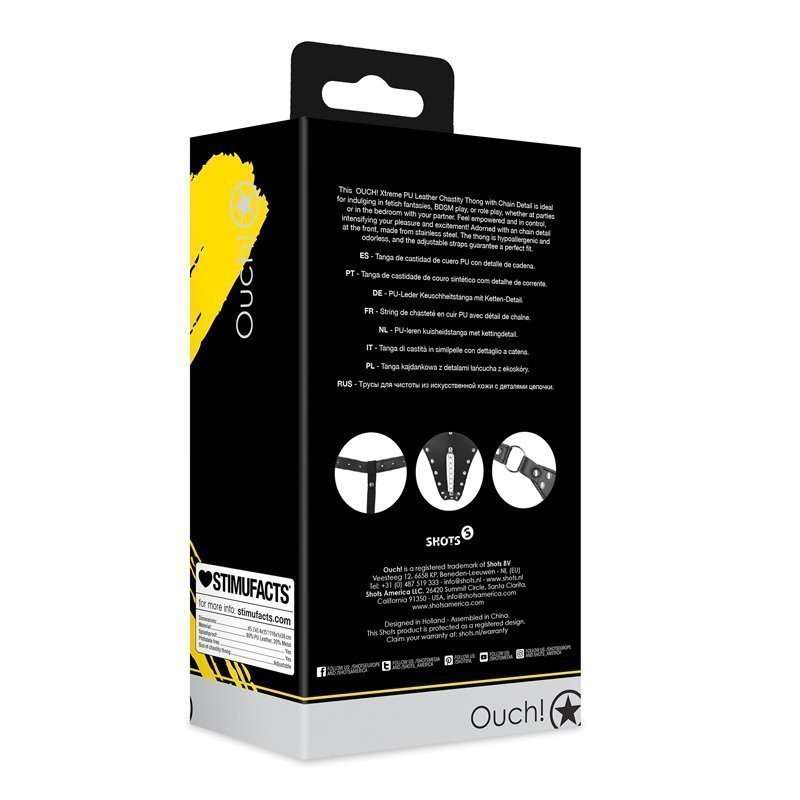 Suvaržymo kelnaitės moterims „Xtreme Chastity Thong with Chain Detail“ - Ouch!