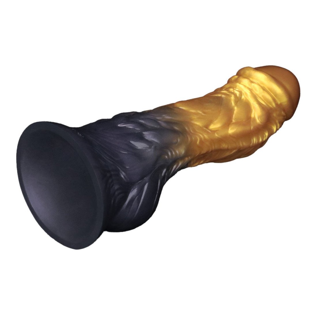 Pripučiamas silikoninis dildo „Aerosx Nr. 8.0 Gold/Black“ - Lovetoy