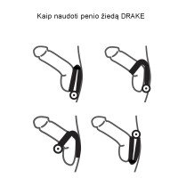 Vibruojantis penio ir sėklidžių žiedas „Drake“ - Velvor