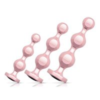 Analinių kaiščių rinkinys „Metal Butt Plug Set“ - Rosy Gold