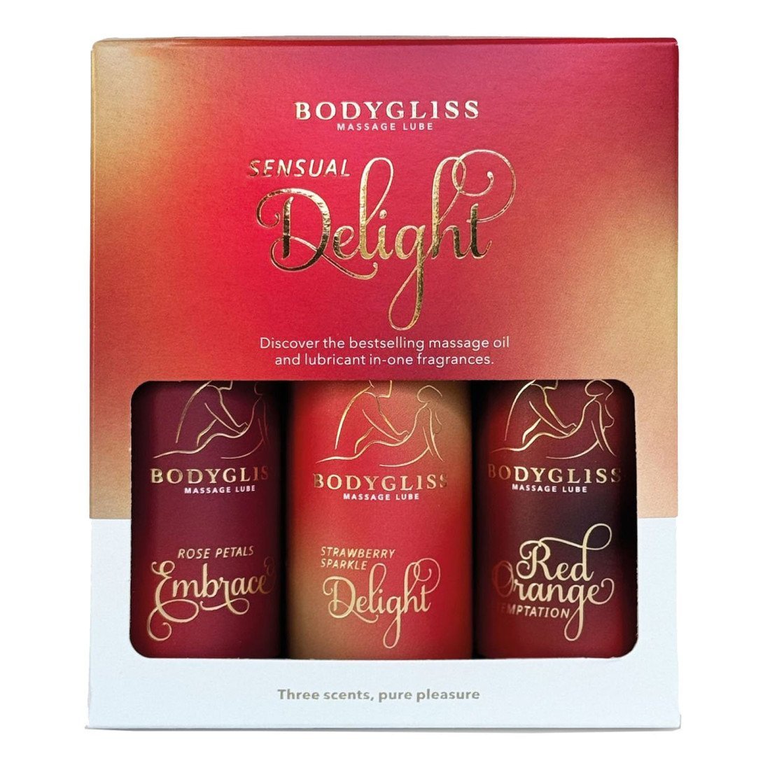 Masažo lubrikantų rinkinys „Sensual Delight“, 150ml - Bodygliss