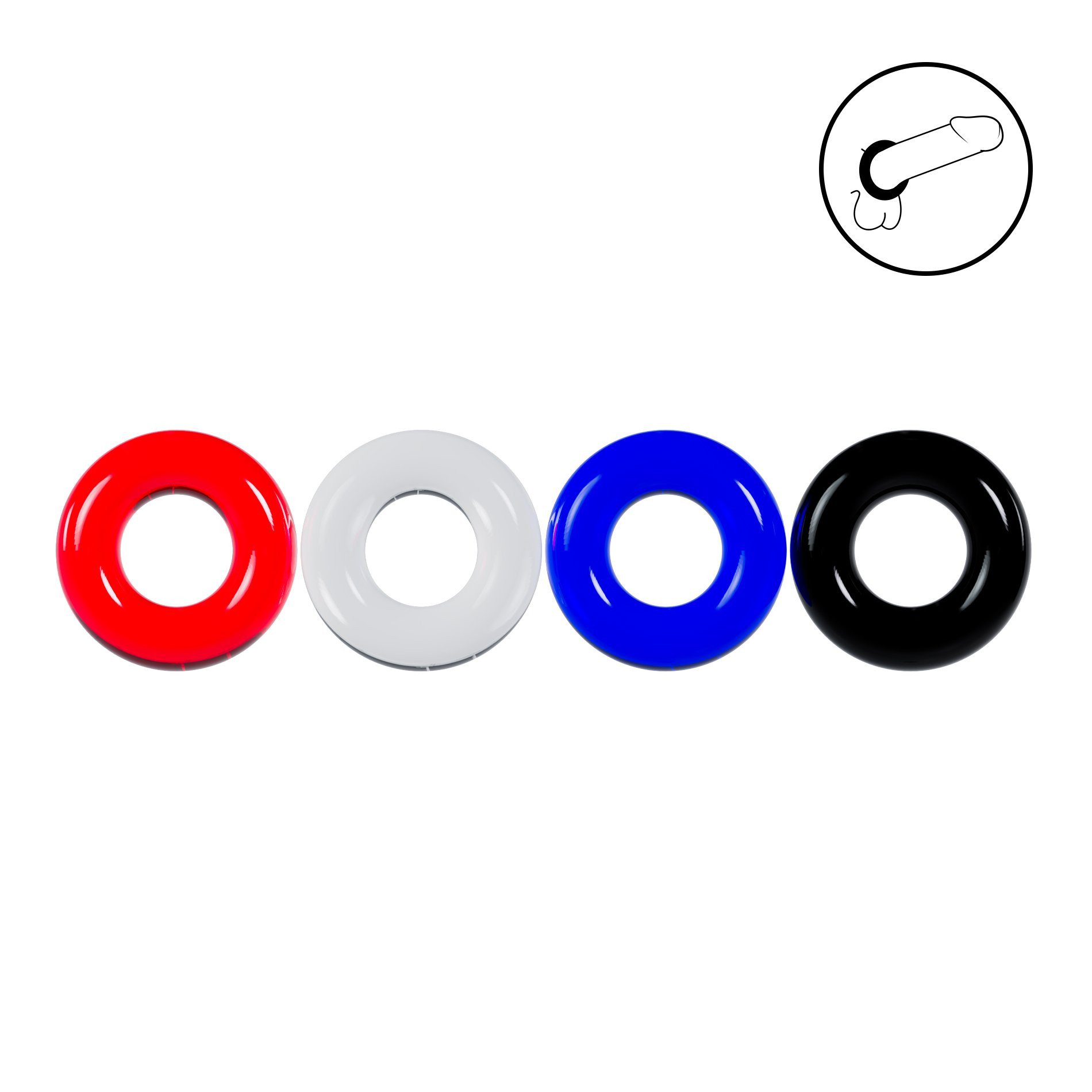 Penio žiedų rinkinys „Multi-Color Cockring Set“ - Levelz