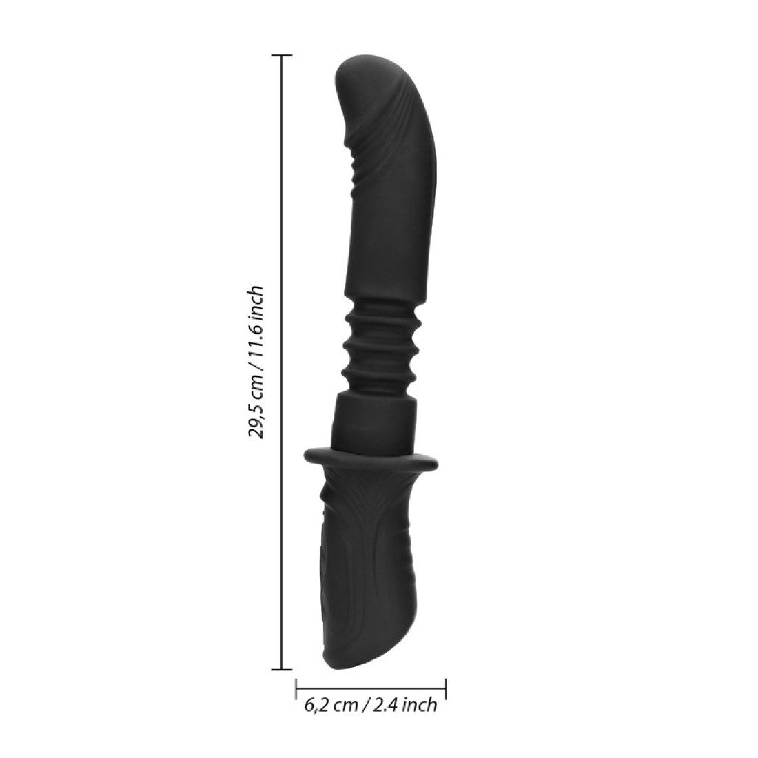 Automatinis vibratorius „Handheld Silicone Vibrating and Thrusting Dildo“ - Ouch!