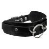 Antkaklis „O-Ring Front Collar Black Silver“ - Kinky Diva