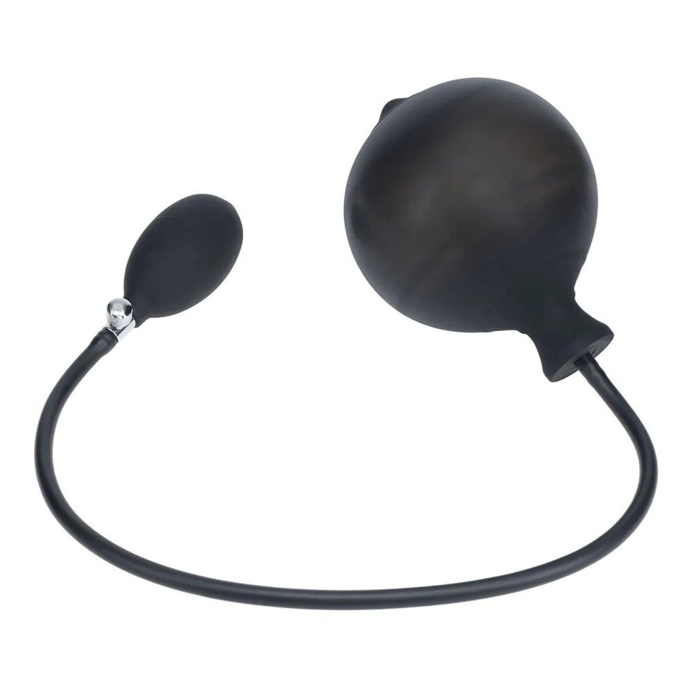 Pripučiamas analinis kaištis „Ribbed Inflatable Silicone Anal Plug“ - Shots Toys