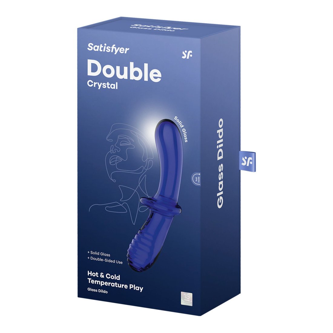 Stiklinis dildo „Double Crystal“ - Satisfyer