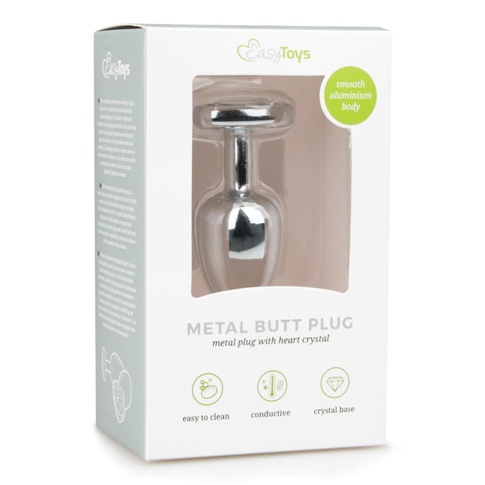 Mažas analinis kaištis „Heart Silver Clear“ - EasyToys