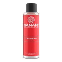 Šildantis masažo aliejus „Hot Oil - Strawberry“, 100 ml - Nanami