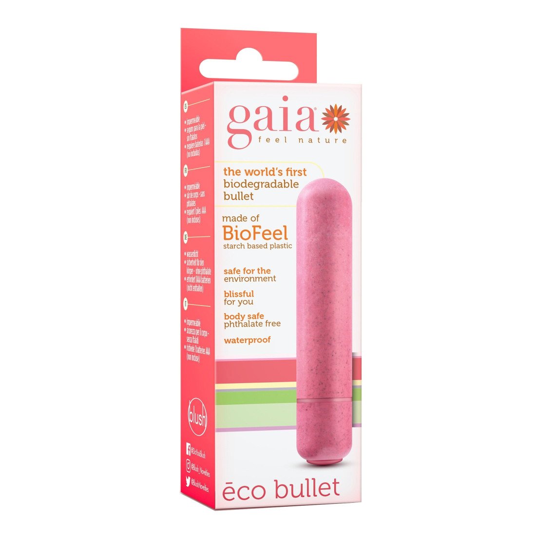 Vibruojanti kulka „Gaia Eco Bullet“ - Blush