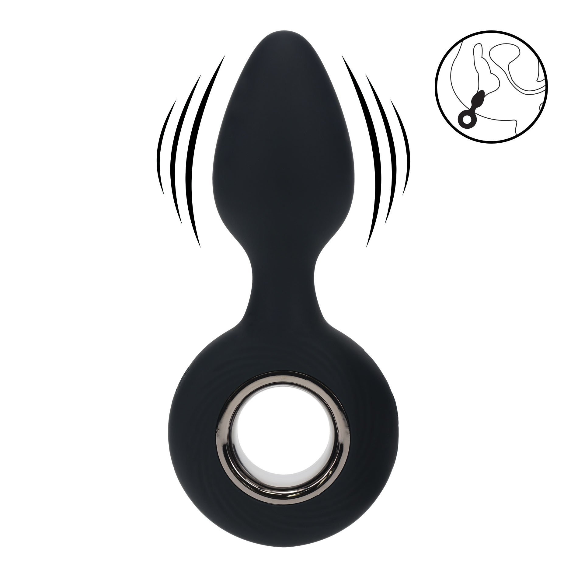 Vibruojantis analinis kaištis „Vibrating Anal Plug with Loop“ - Levelz