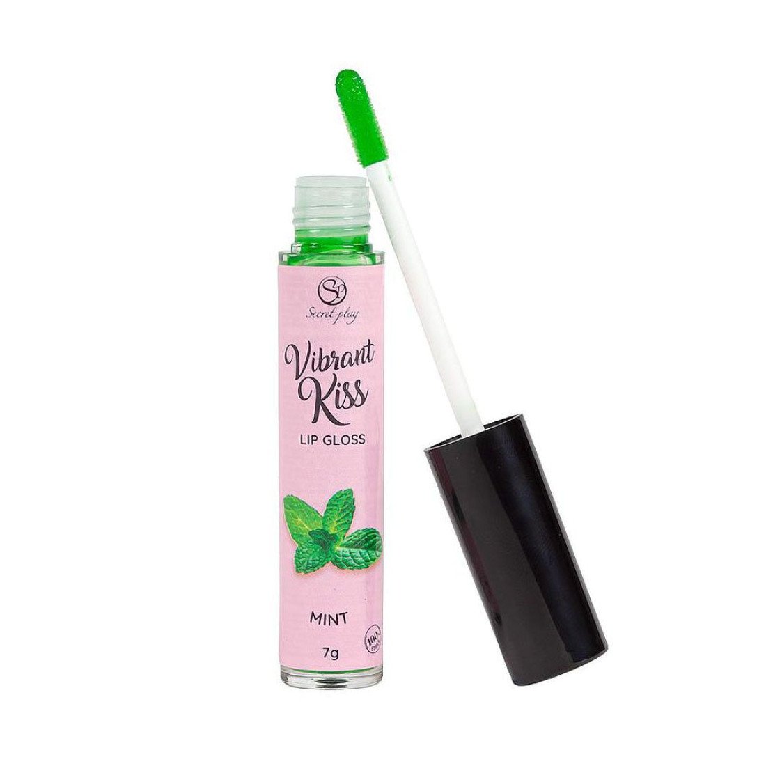 Lūpų blizgesys oraliniam seksui „Vibrant Kiss Mint“, 7 g - Secret Play
