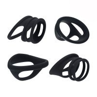 Penio ir sėklidžių žiedų rinkinys „Cock & Ball Ring Set of 4“ - Levelz