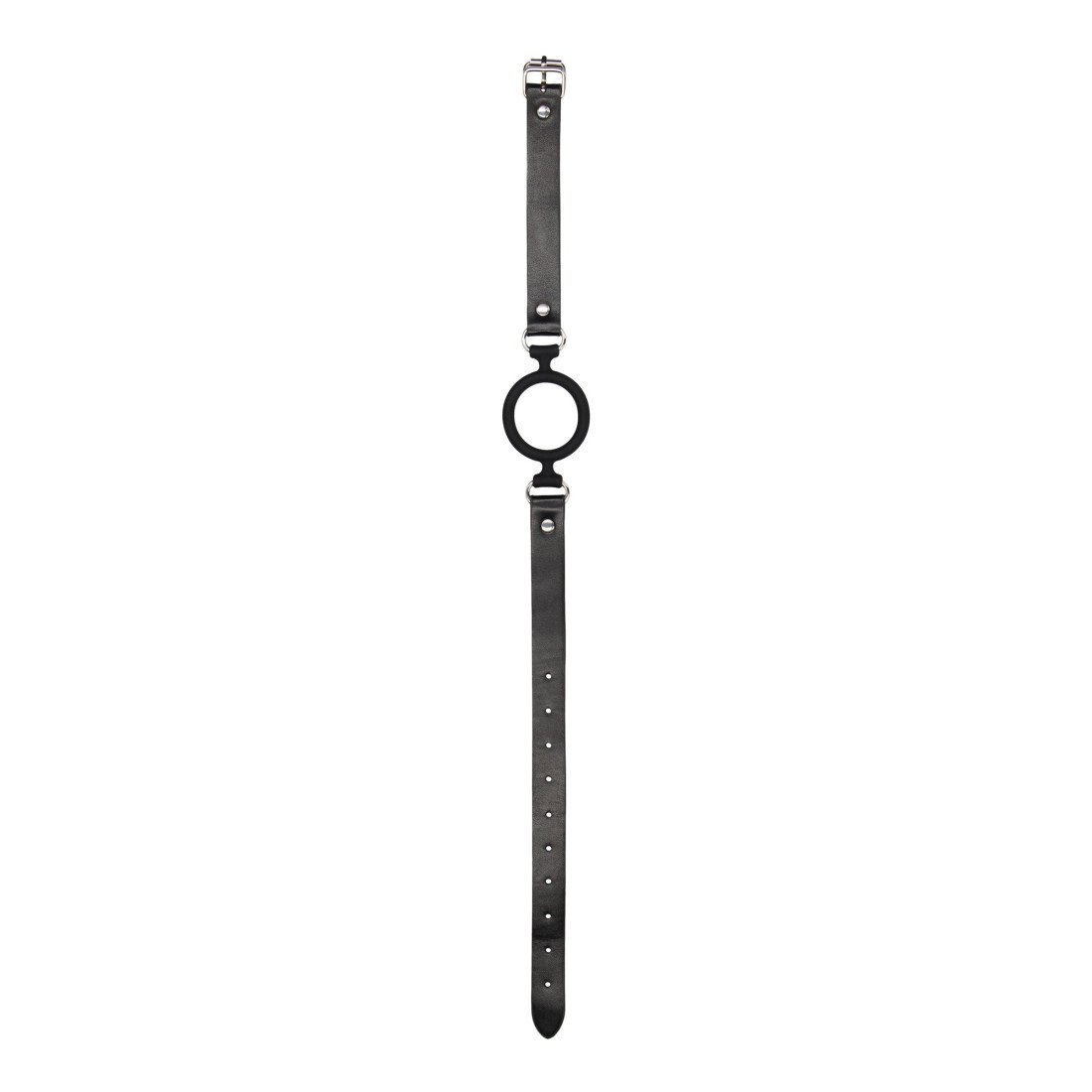 Atviras burnos kaištis „Black & White Ring Gag“ - Ouch!