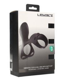 Vibruojanti penio mova - kaištis „Vibrating Cock and Ball Ring“ - Levelz