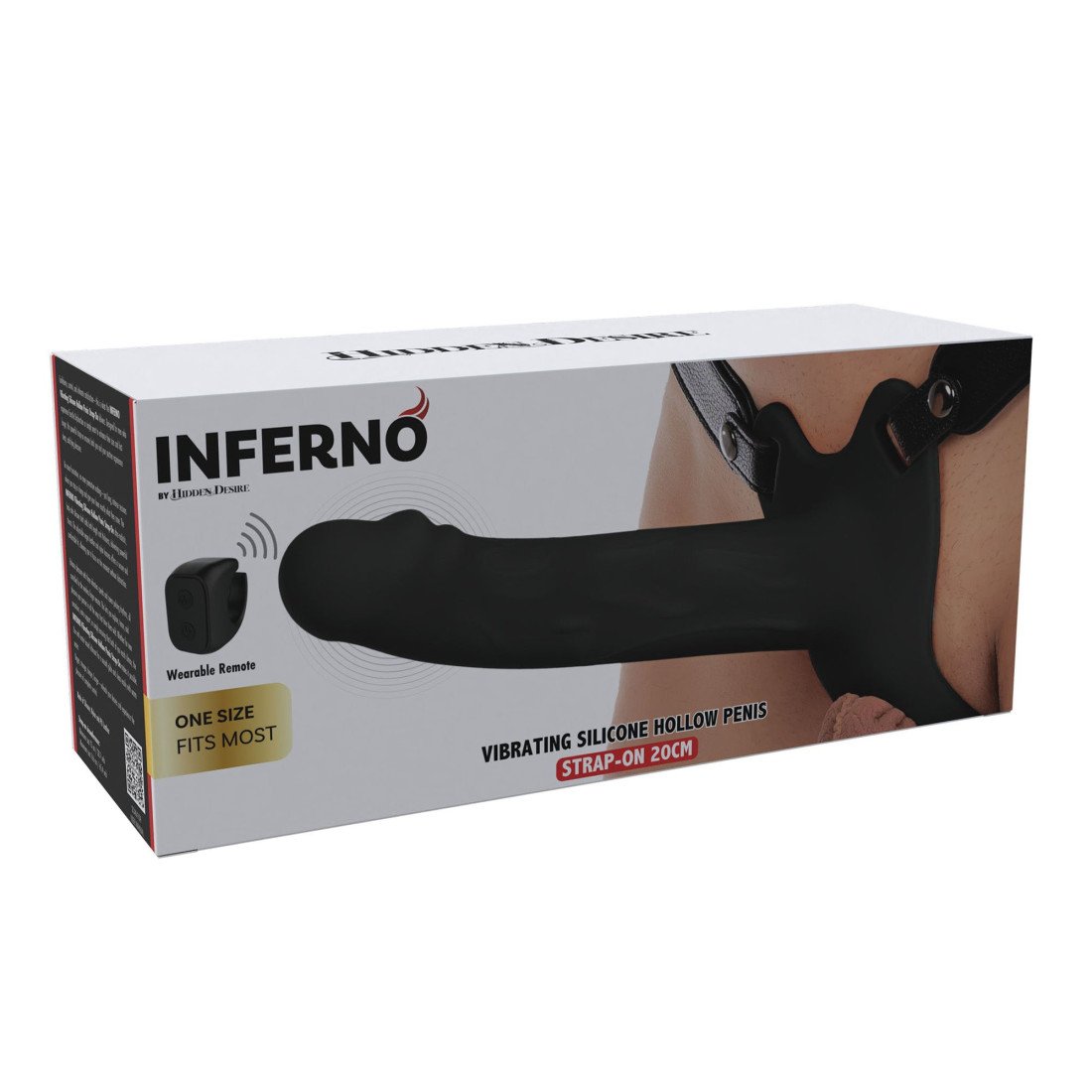 Vibruojantis strap-on dildo „Inferno 20 cm“ - Hidden Desire