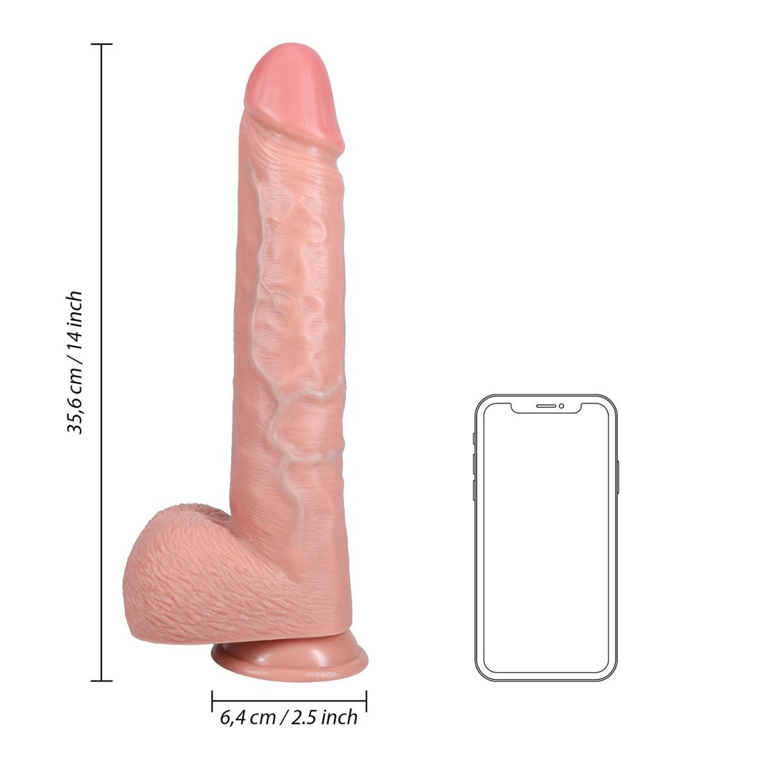 XXXL falo imitatorius „Extra Large Thick Straight 14“ - RealRock