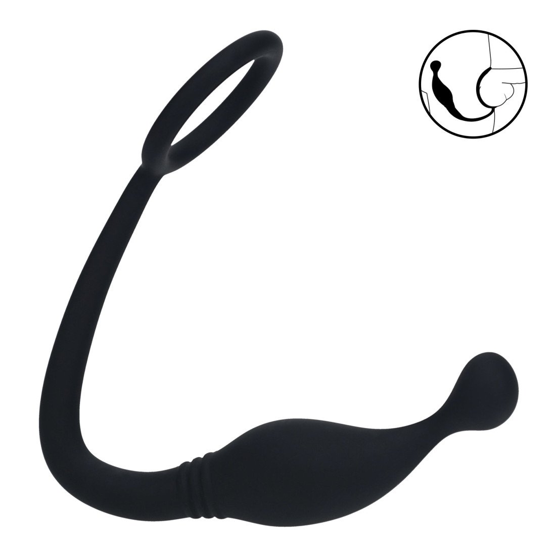 Prostatos masažuoklis - penio žiedas „Cock Ring with Prostate Stimulator Large“ - Levelz