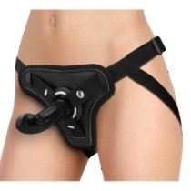 Juodas strap-on dildo „Adjustable Strap-On Set“ - Ouch!