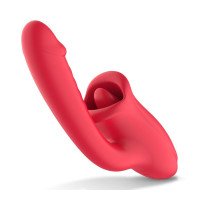 Vibratorius - stimuliatorius „Dildo with Tongue Stimulator“ - Teazers