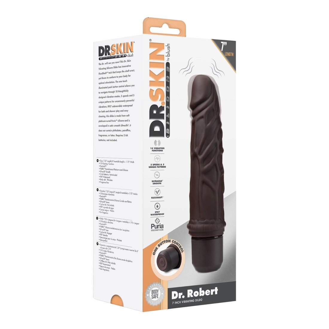 Vibruojantis dildo „Dr. Skin Dr. Robert“ - Blush