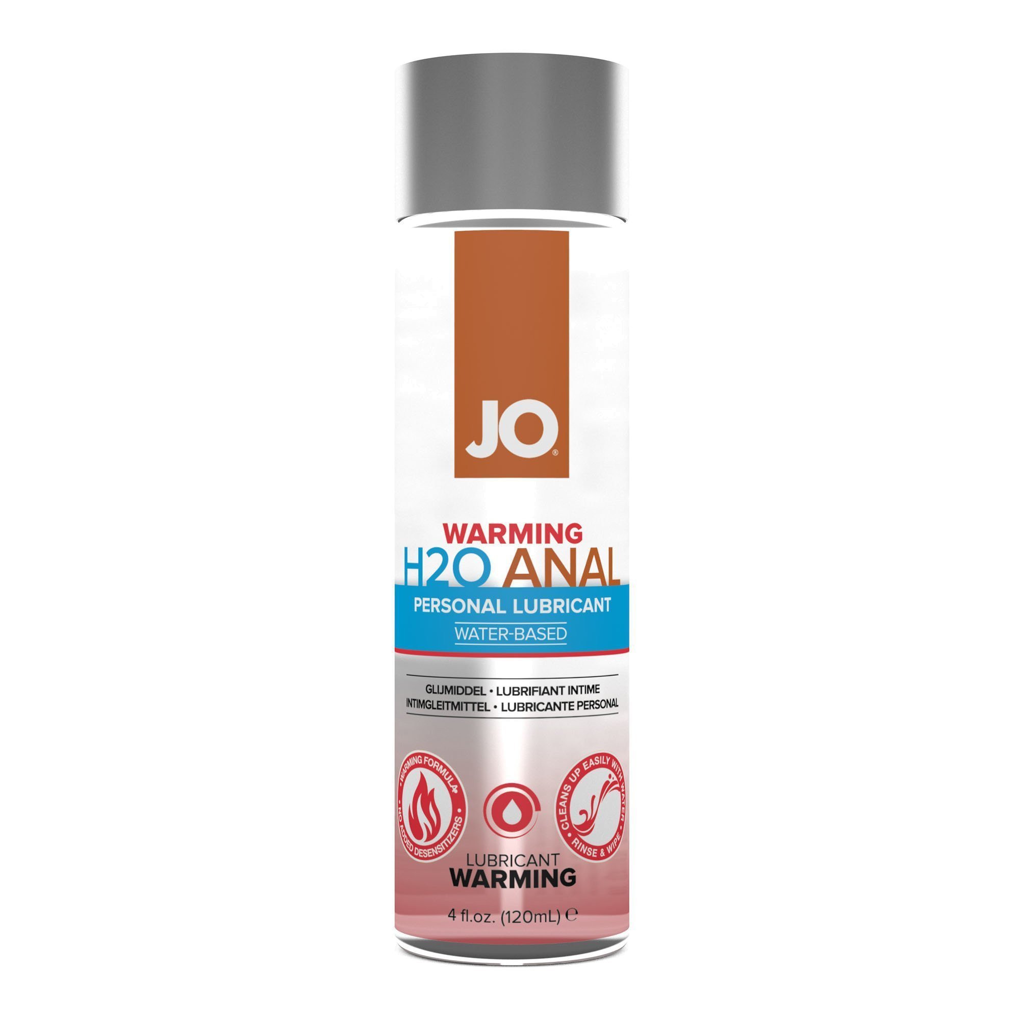 Analinis vandens pagrindo lubrikantas „H2O Anal Warming“, 120 ml - System JO