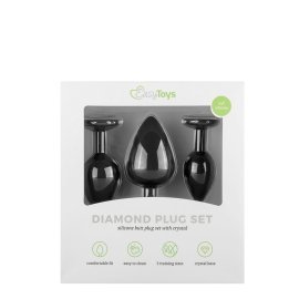 Juodas analinių kaiščių rinkinys „Diamond Plug Set“ - EasyToys