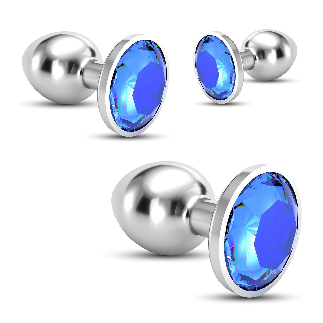Analinių kaiščių rinkinys „Bijou Anal Train Trio Blue“, 3 vnt - Crushious
