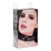 Antkaklis „O-Ring Front Collar Black Gold“ - Kinky Diva