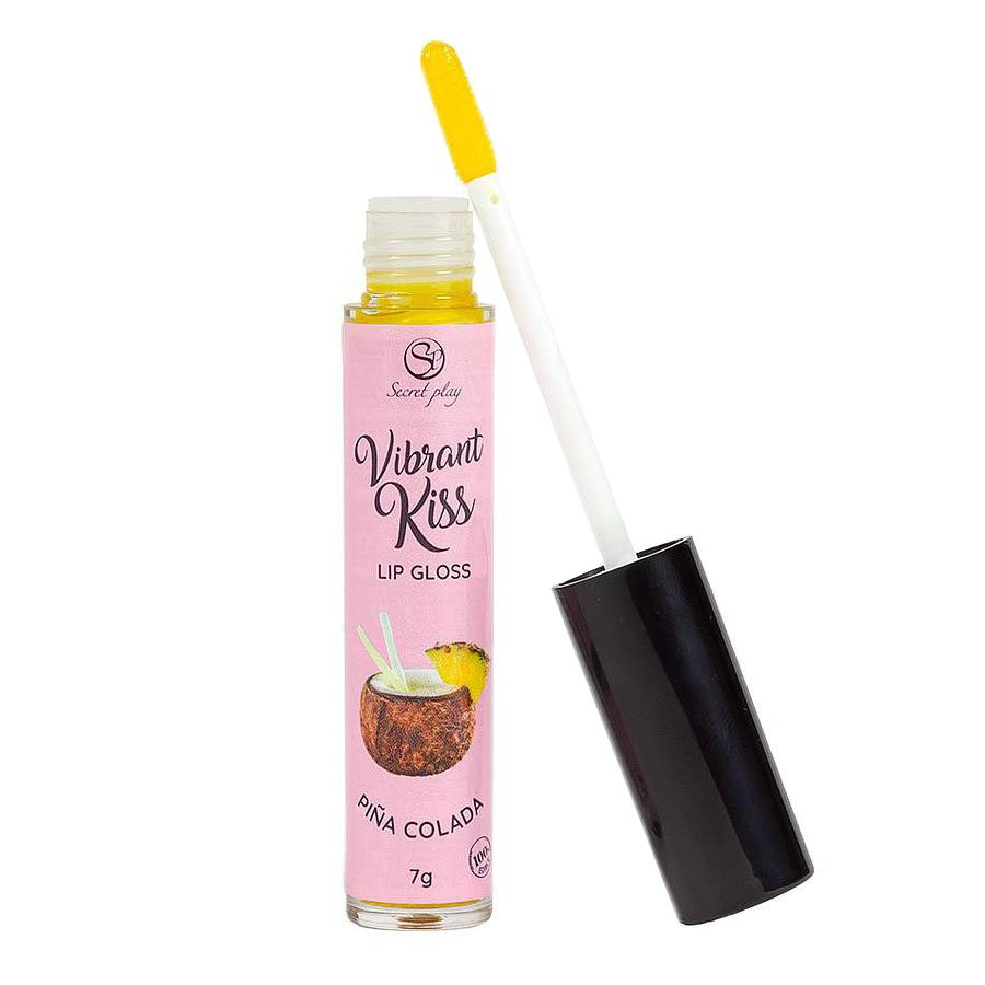 Lūpų blizgesys oraliniam seksui „Vibrant Kiss Pina Colada“, 7 g - Secret Play