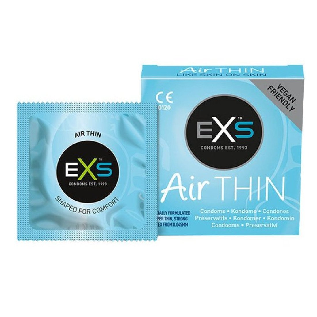 Ploni prezervatyvai „Air Thin“, 3 vnt. - EXS Condoms