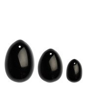 Vaginalinių kiaušinėlių rinkinys „Black Obsidian Yoni Eggs“