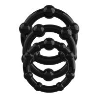 Penio žiedų rinkinys „Triple Bead Black“ - Crushious