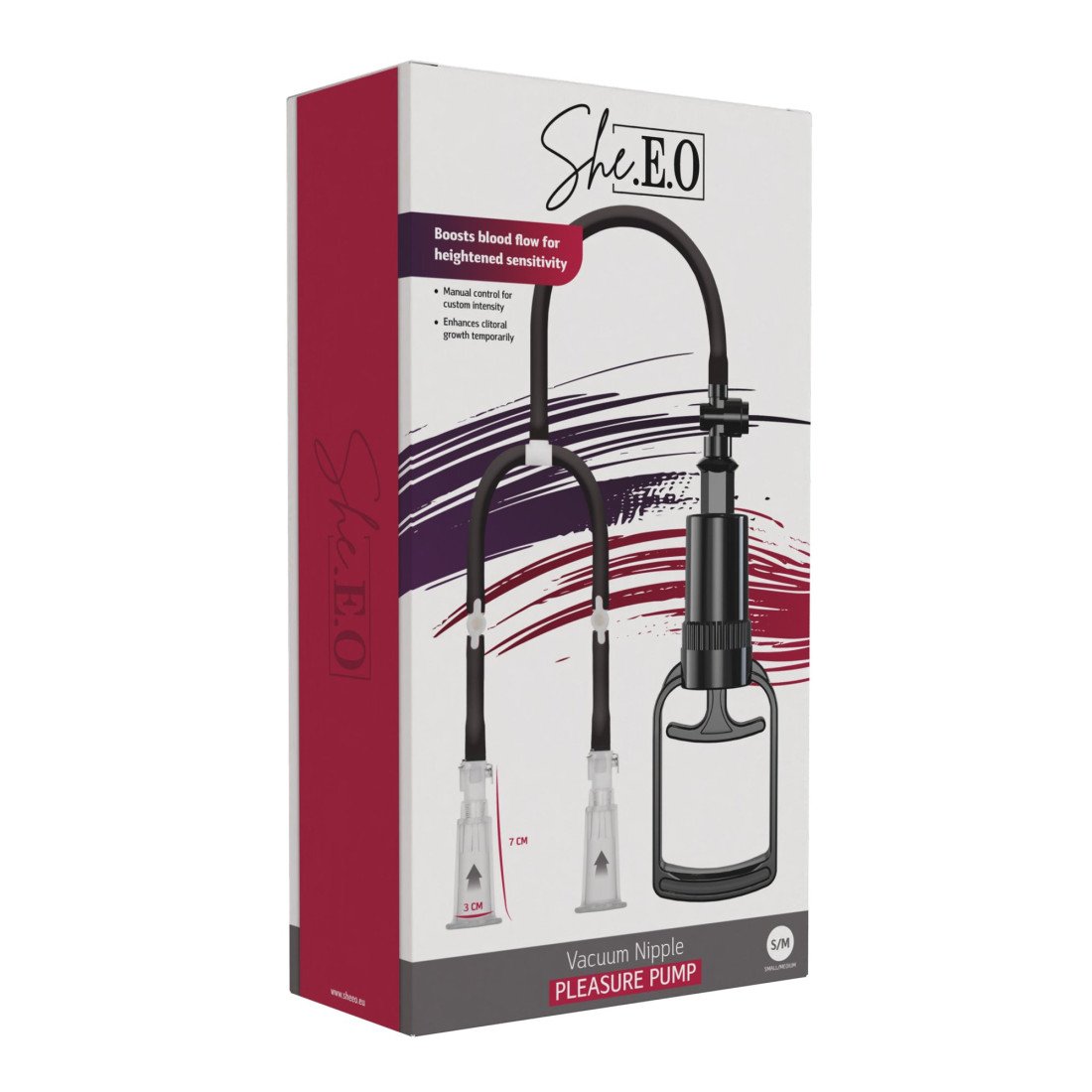 Spenelių pompa „Vacuum Nipple Pleasure Pump S/M“ - She.E.O Spenelių pompa „Vacuum Nipple Pleasure Pump S/M“ - She.E.O