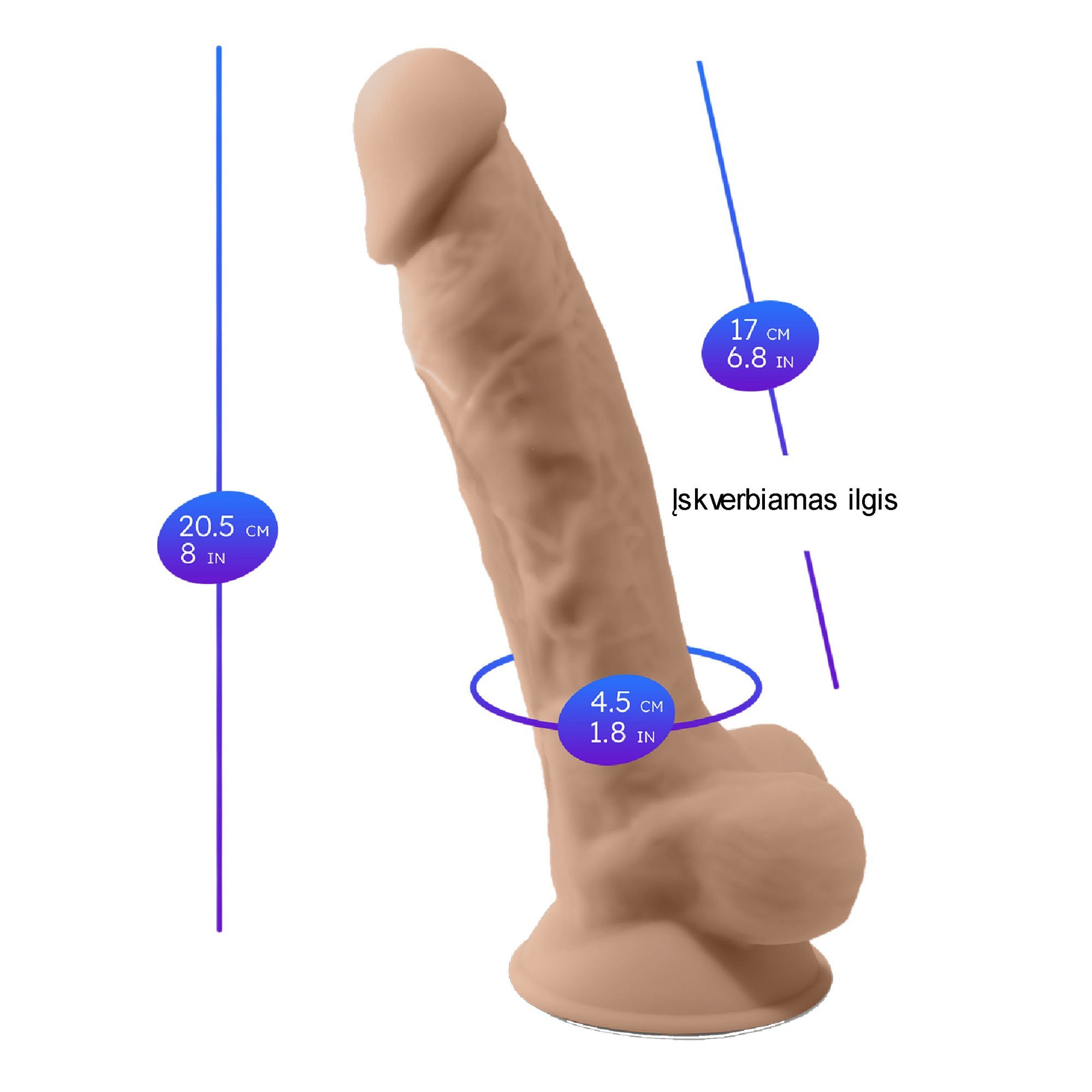 Vibruojantis falo imitatorius „Vibrations 8 Model 1“ - Silex-D