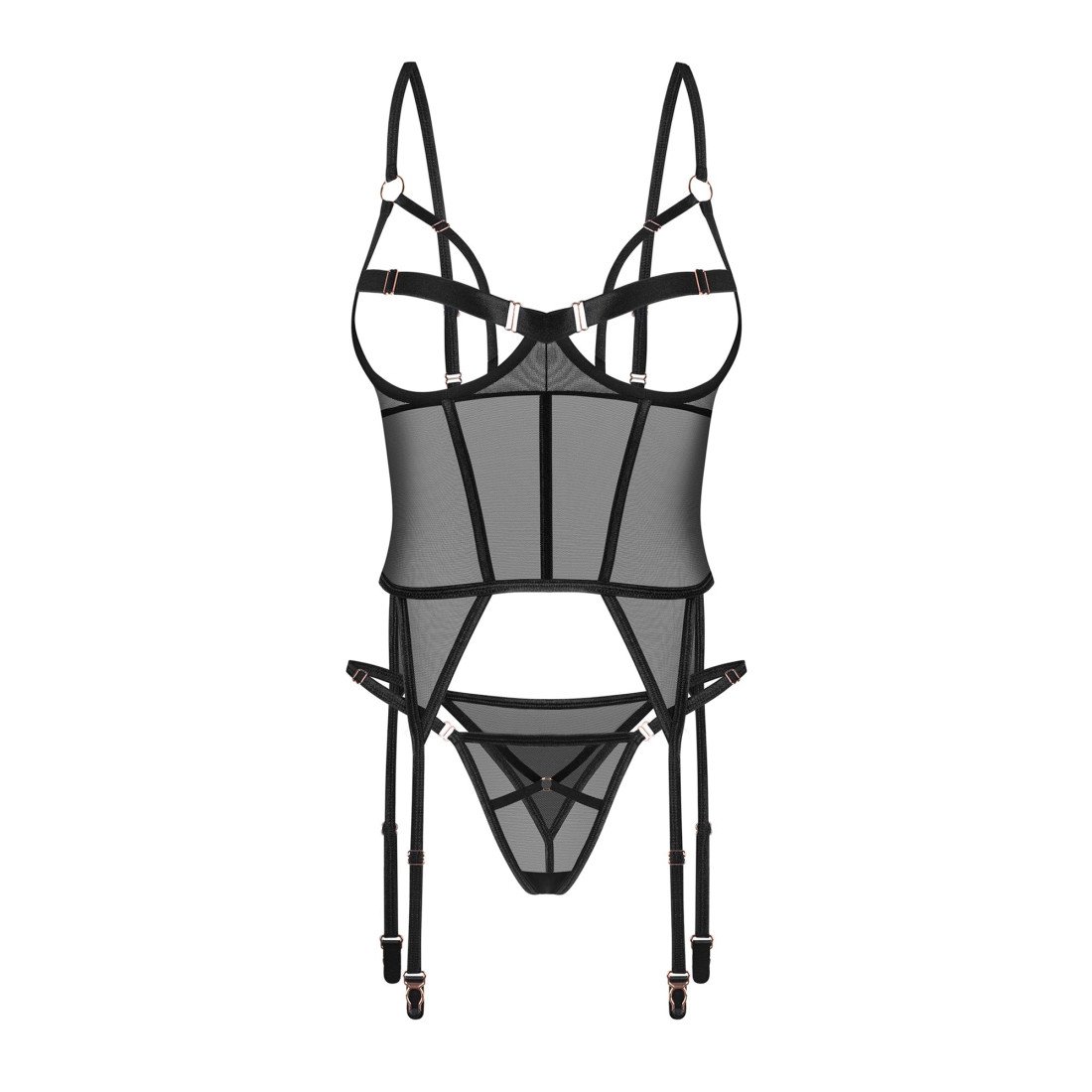 Atviras korseto ir kelnaičių rinkinys „Euridia“ - Obsessive