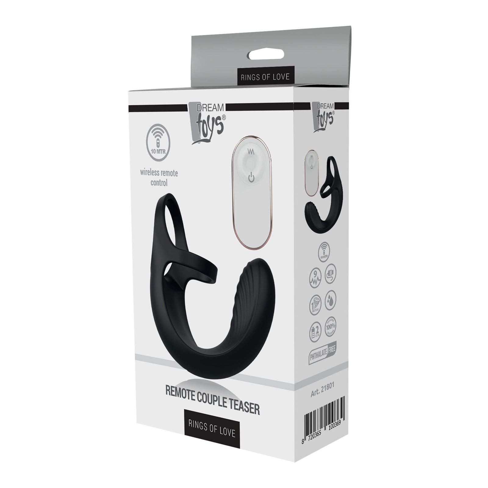 Penio žiedas - tarpvietės vibratorius „Couple Teaser“ - Dream Toys