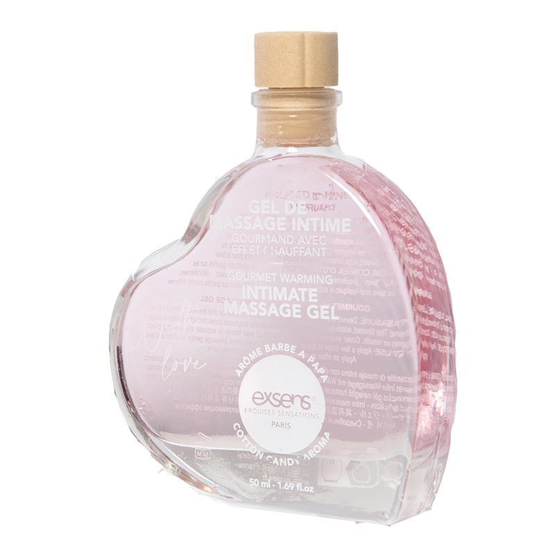Šildantis masažo gelis „Cotton Candy Aroma“, 50 ml - Exsens